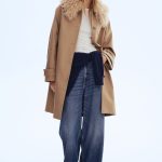 Abrigo de sarga con cuello efecto pelo Beige MUJER | H&M ES