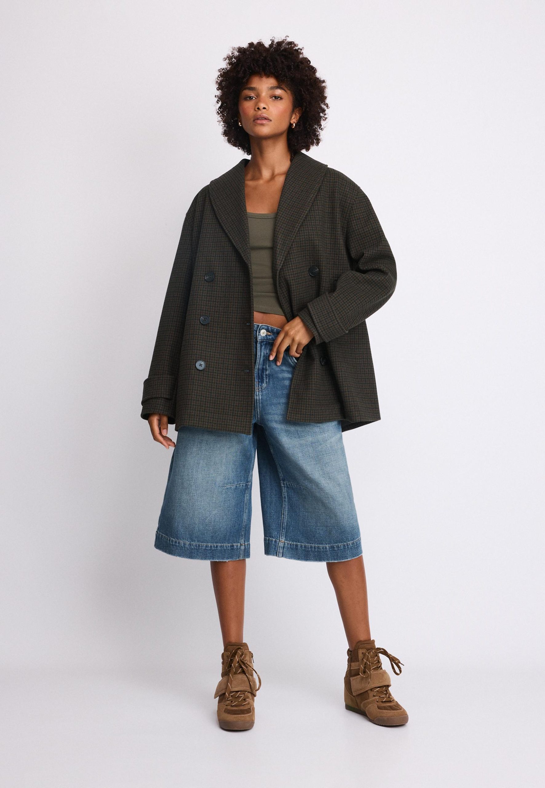 abrigos-stradivarius-213pdz-1.jpg Abrigo Estampado para Mujer | Stradivarius España - Imagen 1