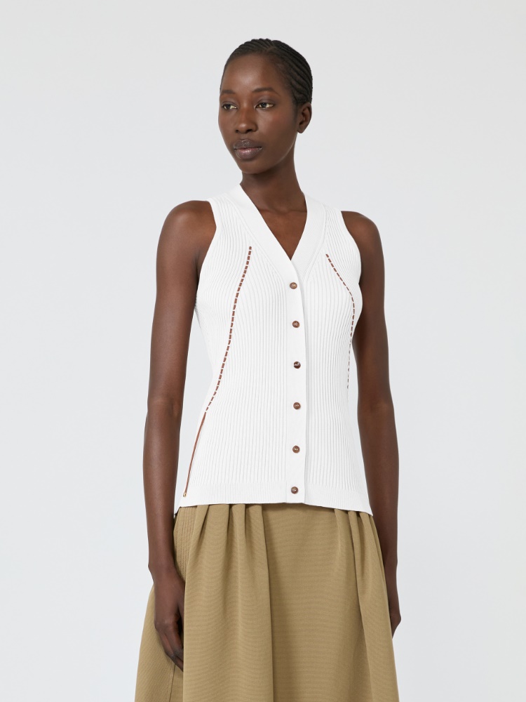 chaleco-mujer-blanco-784gpn-1.jpg Chaleco blanco mujer | Max Mara - Imagen 1