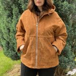 Cazadora de ante Mujer Medinapiel ventin cognac champagne medinapiel.es