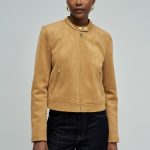 CHAQUETA EFECTO ANTE Marrón / XS