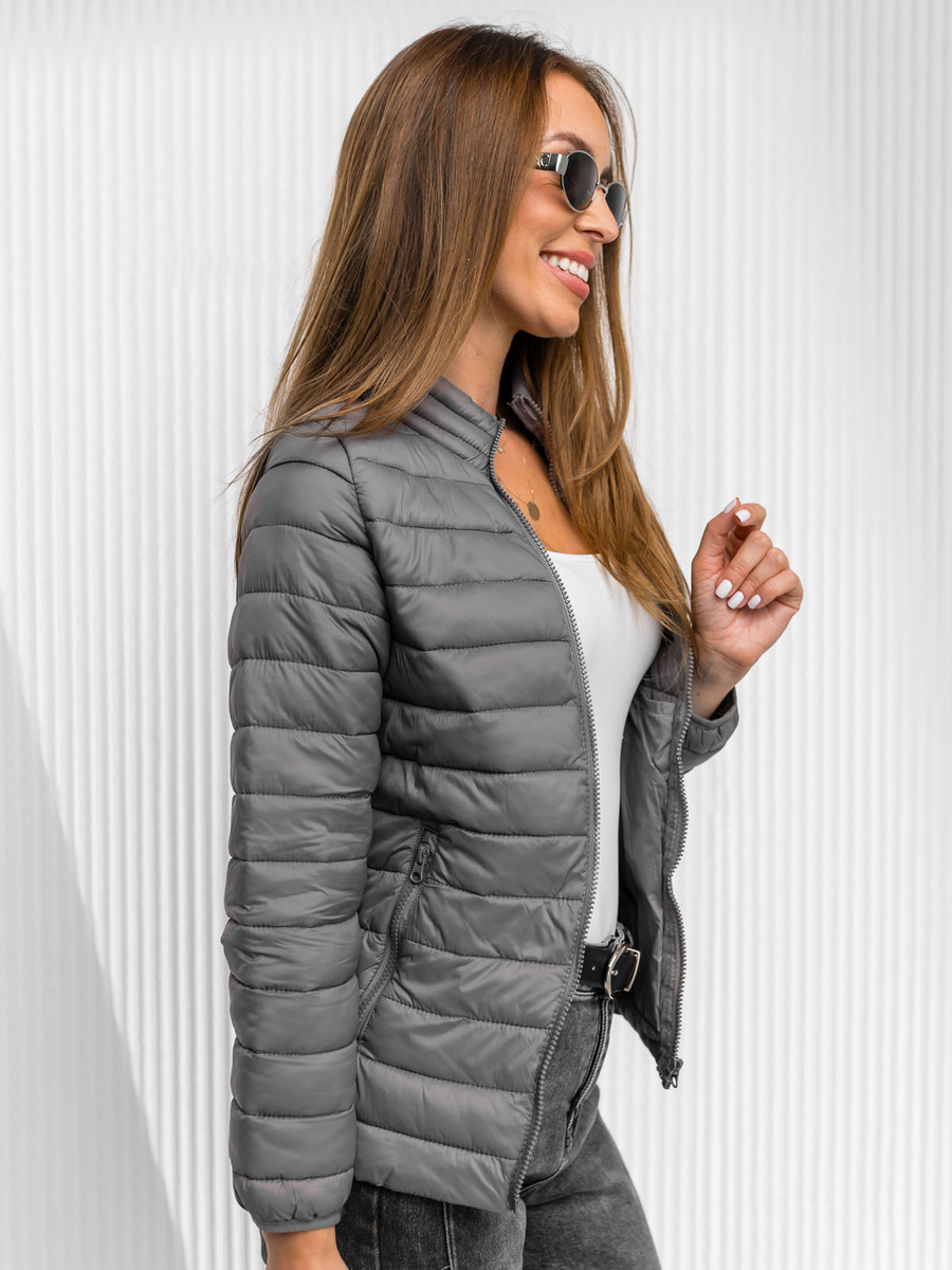 chaqueta-gris-422kxb-1.jpg Mujer Chaqueta ligera acolchada Gris Bolf 1141 - Imagen 1