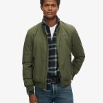 Hombre Chaqueta Harrington Training en verde musgo oscuro | Superdry ES