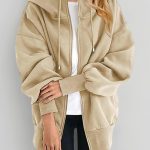 Pull And Bear Chaqueta de otoño para mujer, sudadera de gran tamaño, con bolsillo, casual, con cordón, con cremallera, color sólido, manga larga, con capucha, talla grande, abrigos de lluvia cálidos: